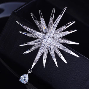 Zirconia Star Pins and Brooches for Men Suit Accessories