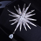 Zirconia Star Pins and Brooches for Men Suit Accessories