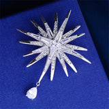 Zirconia Star Pins and Brooches for Men Suit Accessories