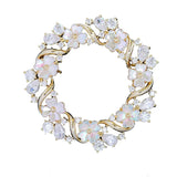 Zircon Shell Flower Brooch Pins Bridal Bouquet Dress Jewelry