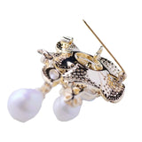 Pearl Zircon Corsage Flower Brooch Jewelry