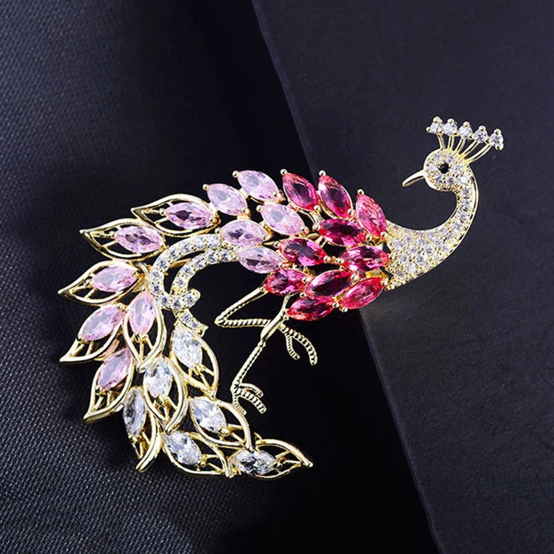 Colorful Zircon Phoenix Brooch Pin for Women Gift
