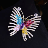 Colorful Zirconia Butterfly Brooch Pin Xmas Gift