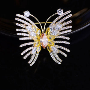 Colorful Zirconia Butterfly Brooch Pin Xmas Gift