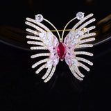 Colorful Zirconia Butterfly Brooch Pin Xmas Gift