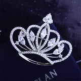 Zircon Crown Brooch Pins for Coat Suit Shawl