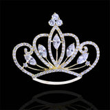 Zircon Crown Brooch Pins for Coat Suit Shawl