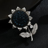 Crystal Sunflower Brooch Zircon Pin Woman Accessori Jewelry