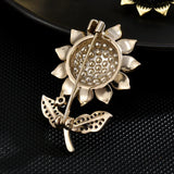 Crystal Sunflower Brooch Zircon Pin Woman Accessori Jewelry