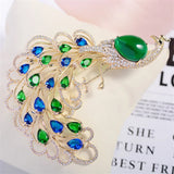 Peacock Brooch CZ Animal Brooch Pin Sweater Jewelry