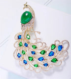 Peacock Brooch CZ Animal Brooch Pin Sweater Jewelry