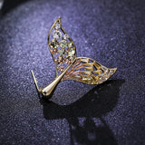 Zircon Fish Brooch Pin Crystal Christmas Accessories