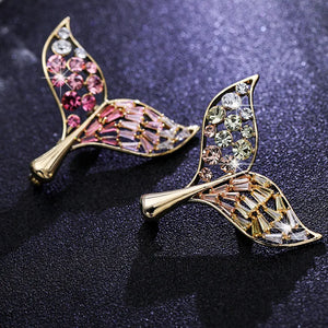 Zircon Fish Brooch Pin Crystal Christmas Accessories