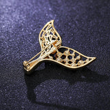 Zircon Fish Brooch Pin Crystal Christmas Accessories
