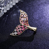 Zircon Fish Brooch Pin Crystal Christmas Accessories