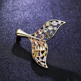 Zircon Fish Brooch Pin Crystal Christmas Accessories