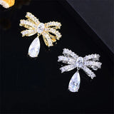 Spring Bowknot Collar Pin with Drop Water for Women