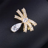 Spring Bowknot Collar Pin with Drop Water for Women