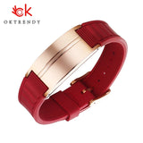 OKTRENDY Magnetic Bracelet Men Silicone Bangle Gents Wristband