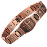 Magnetic Cross Pattern Bracelet Christian Copper Charm Jesus Christ Wristband