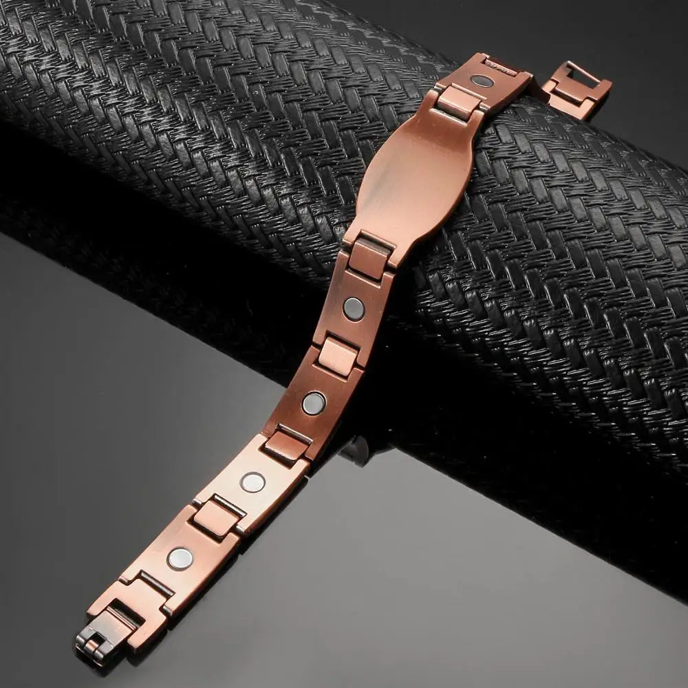 Magnetic Cross Pattern Bracelet Christian Copper Charm Jesus Christ Wristband