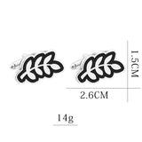 Leaf Shape Mens Cufflinks Enamel Cuff Link Groomsman Wedding Gift