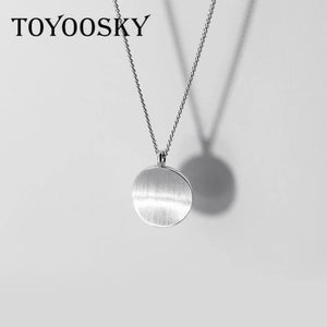 925 Sterling Silver Circle Choker Pendant Necklace for Women