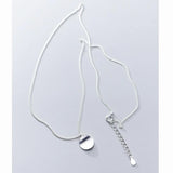 925 Sterling Silver Circle Choker Pendant Necklace for Women