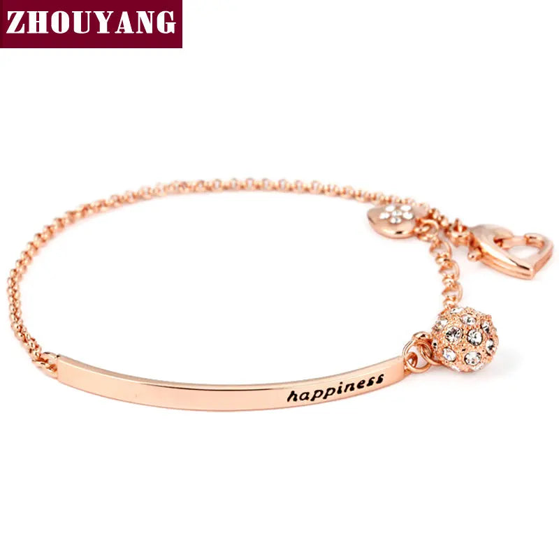 CZ Rose Ball Charm Bracelet - ZYH196