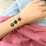 Charm Chains Bangle Bracelets Beehive Style Crystal Charms Bracelet
