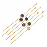Charm Chains Bangle Bracelets Beehive Style Crystal Charms Bracelet