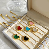 Fine Chains Bracelet 6 Colors Shell Heart Charm Bracelets for Women