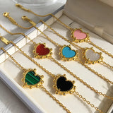 Fine Chains Bracelet 6 Colors Shell Heart Charm Bracelets for Women