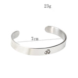 OM Yoga Bangle Stainless Steel Cuff Bracelet Chakra Amulet Religious Charms