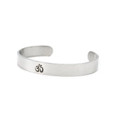 OM Yoga Bangle Stainless Steel Cuff Bracelet Chakra Amulet Religious Charms