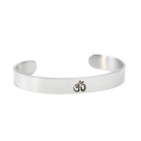 OM Yoga Bangle Stainless Steel Cuff Bracelet Chakra Amulet Religious Charms