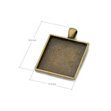OMGALA 10pcs Square Cabochons Bases Charms Pendant Findings Crafts