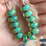 8*14 MM Round Glaze Big Hole 925 Sterling Silver Beads