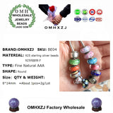 8*14 MM Round Glaze Big Hole 925 Sterling Silver Beads
