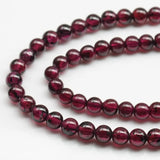 4mm Natural Garnet Loose Spacer Round String Beads