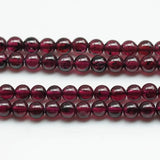 4mm Natural Garnet Loose Spacer Round String Beads