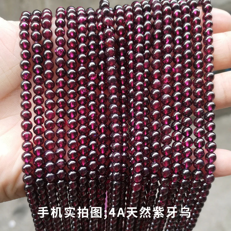 4mm Natural Garnet Loose Spacer Round String Beads