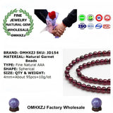 4mm Natural Garnet Loose Spacer Round String Beads