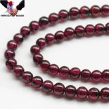 4mm Natural Garnet Loose Spacer Round String Beads