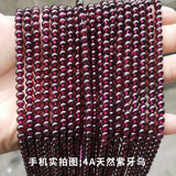 4mm Natural Garnet Loose Spacer Round String Beads