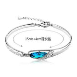 OMH geometric Crystal shoes 925 silver adjustable Bangles