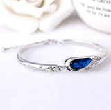 OMH geometric Crystal shoes 925 silver adjustable Bangles