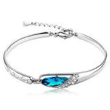 OMH geometric Crystal shoes 925 silver adjustable Bangles