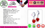Kpop Star Carnelian Red 925 Silver Earrings YS121