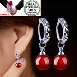 Kpop Star Carnelian Red 925 Silver Earrings YS121